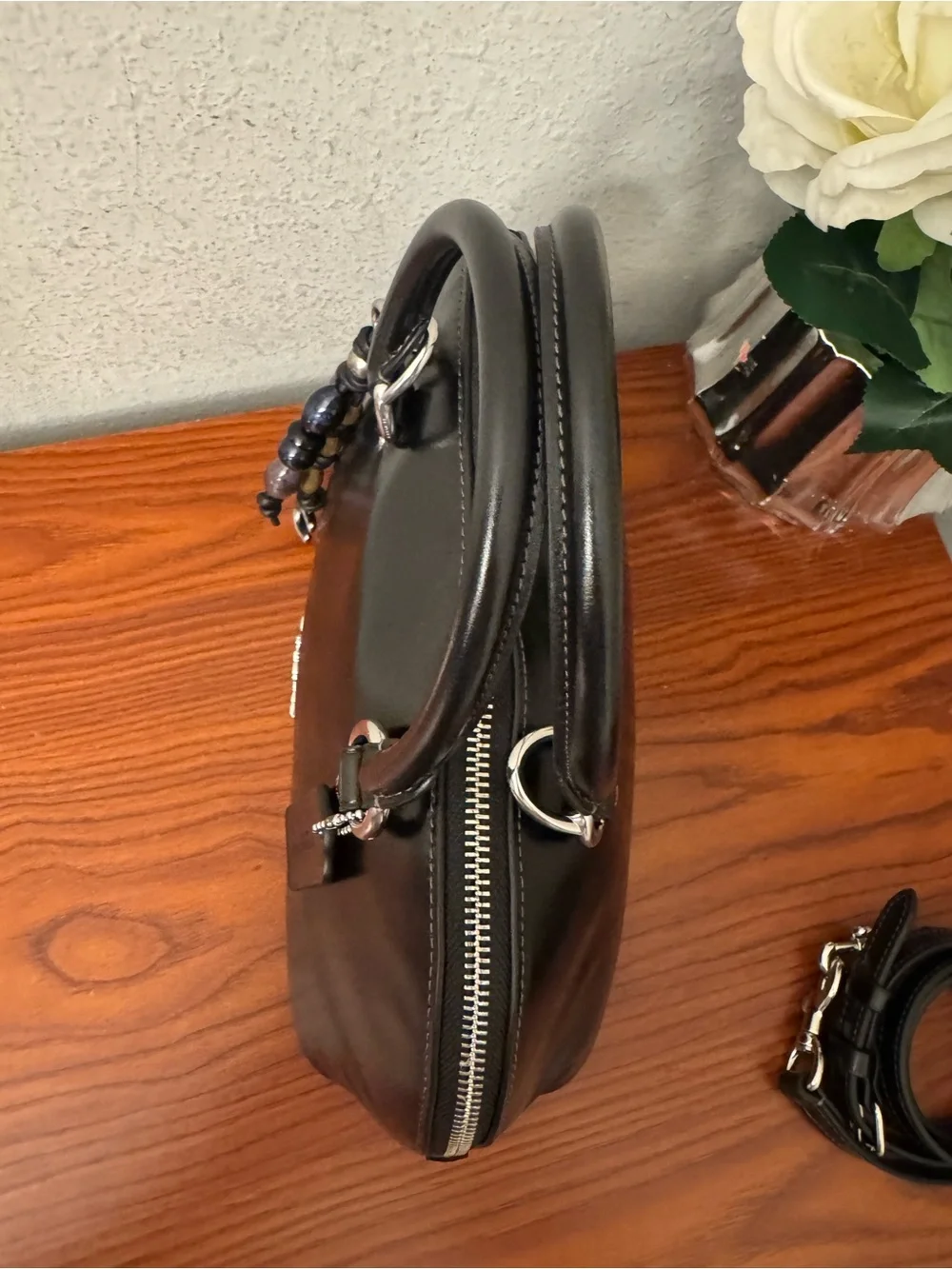 Coach Black Leather Dome Satchel